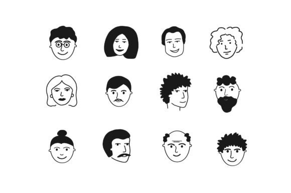 Download Hand Drawn People Faces/ Minimalist Avatar - Premium Resources