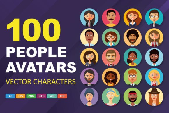 Download 100 People Avatar Vector Icons Character - Avatar Collection
