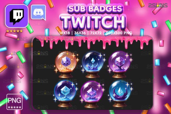Download 6 Magic Sub Badges for Streamer Twitch - Streamer Collection