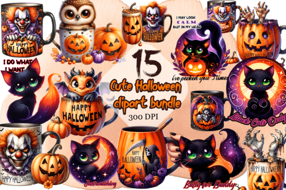 Download Cute Halloween Clipart Watercolor - Premium Bundle